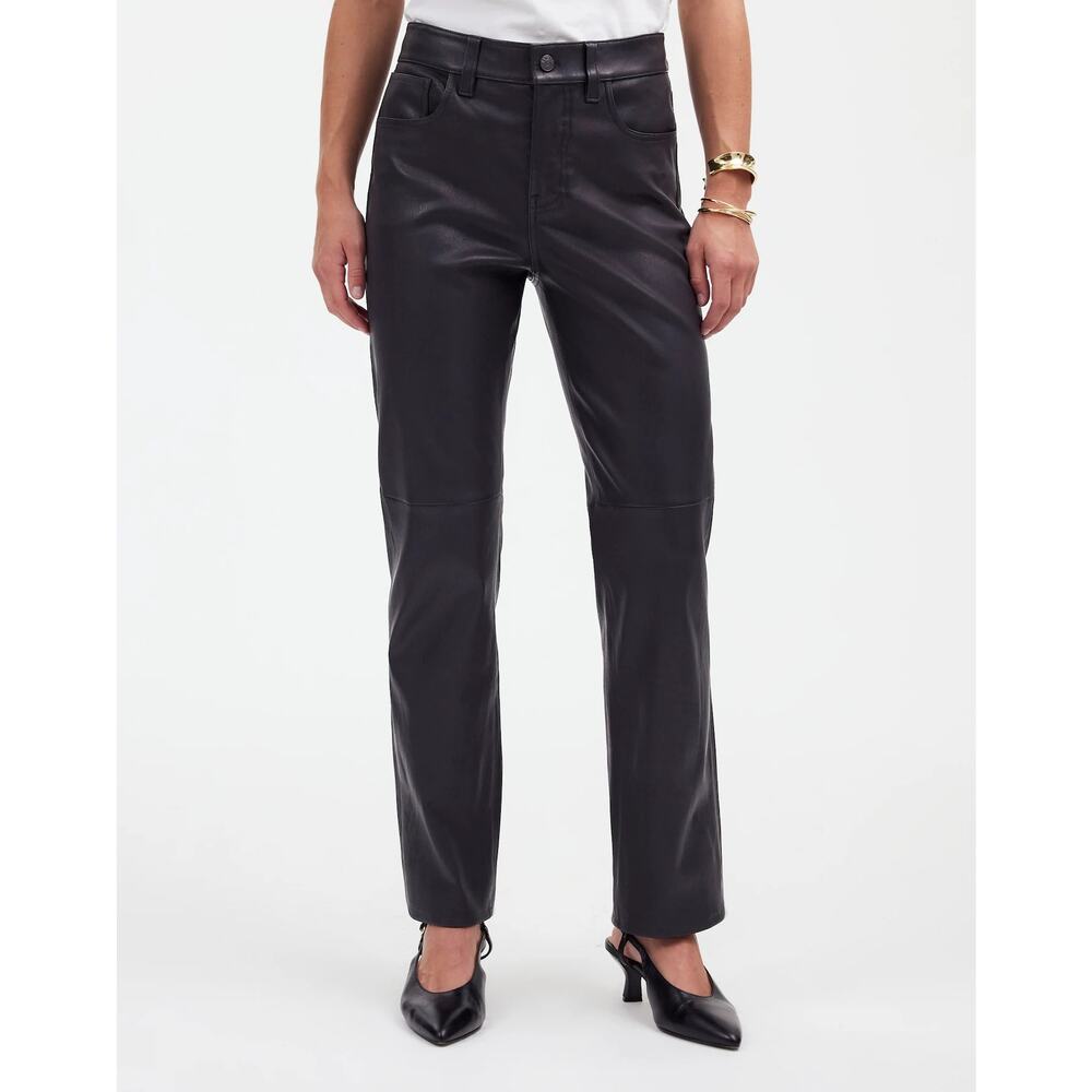 NWT Madewell The '90s Straight Mid-Rise Pant Leather Size 32 - Picture 2 of 6